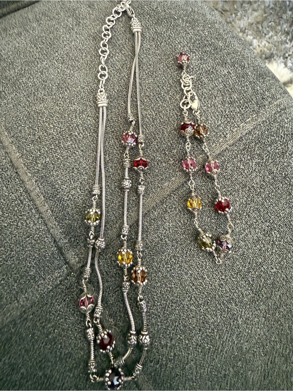 Brighton Crystal Bead Necklace and Bracelet Set - Picture 1 of 8